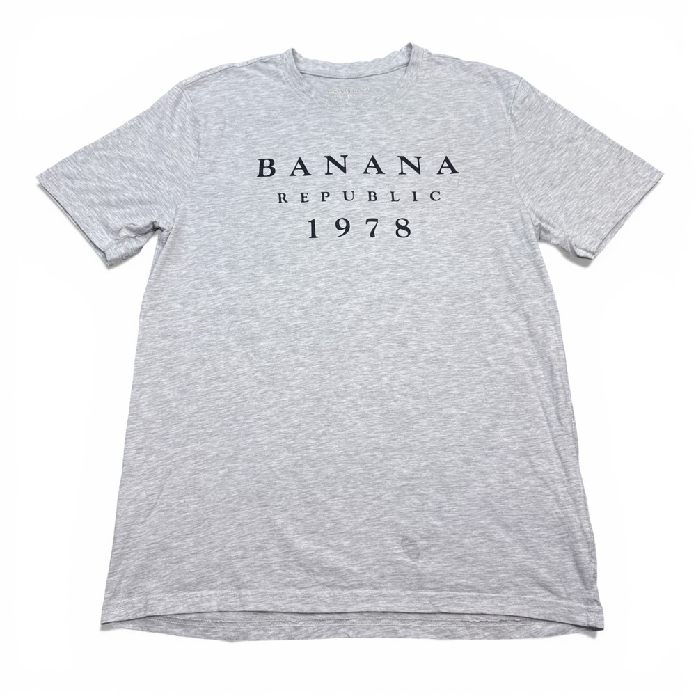 Banana Republic T Shirt Mens Size Medium Light Gray Premium Wash Crew‎ Tee